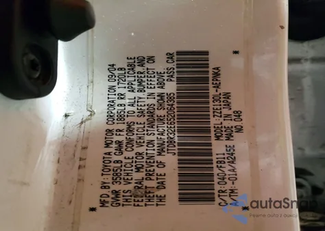 2005 Toyota Corolla Ce z USA, uszkodzony, nr VIN JTDBR32E652064385